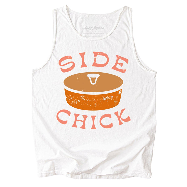 Side Chick Comfort Colors Graphic Tank Top - White