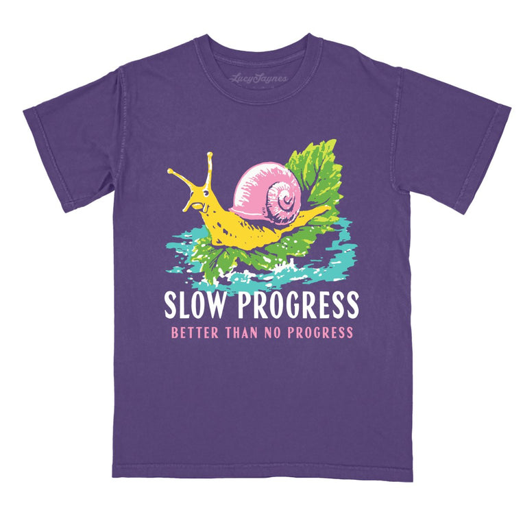 Slow Progress Better Than No Progress - Grape - Comfort Colors Tee