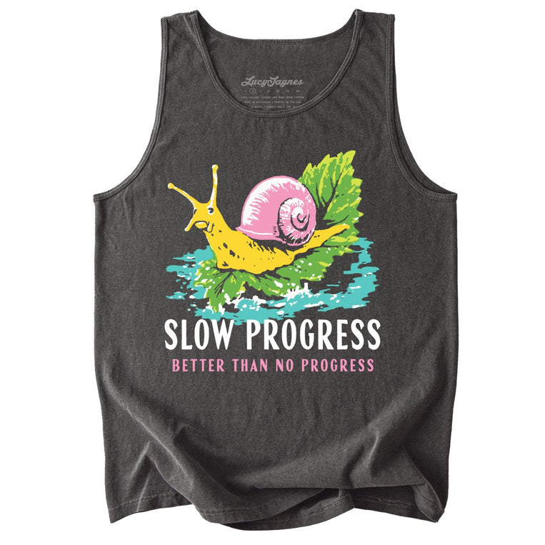 Slow Progress Better Than No Progress Comfort Colors Graphic Tank Top - Pepper