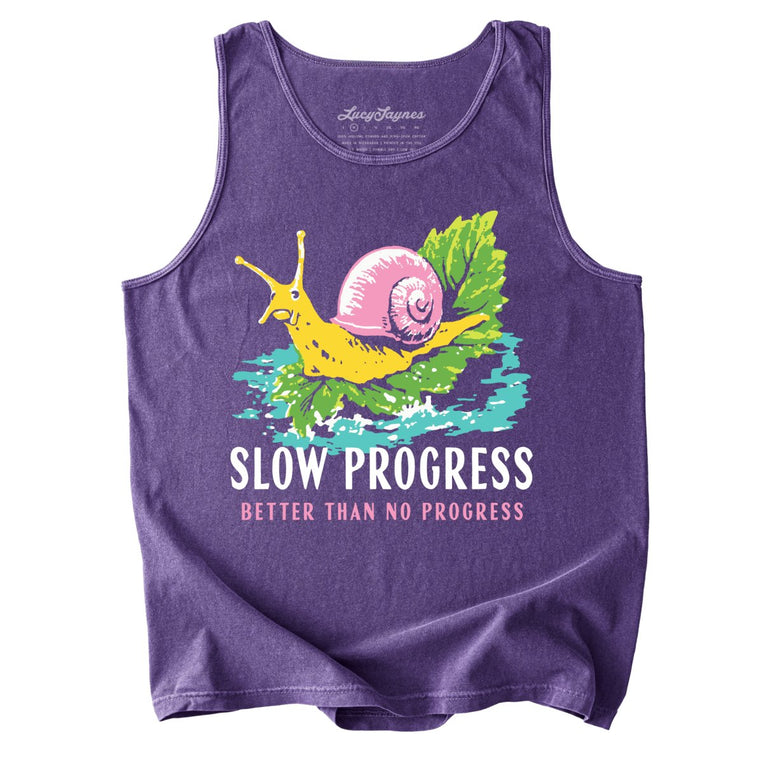 Slow Progress Better Than No Progress Comfort Colors Graphic Tank Top