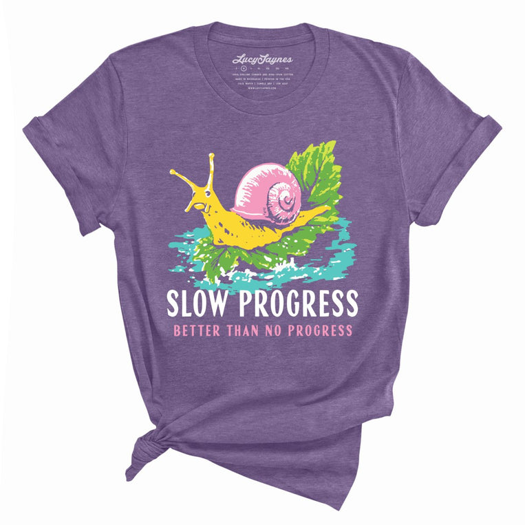 Slow Progress Better Than No Progress - Heather Purple - Unisex T-Shirt
