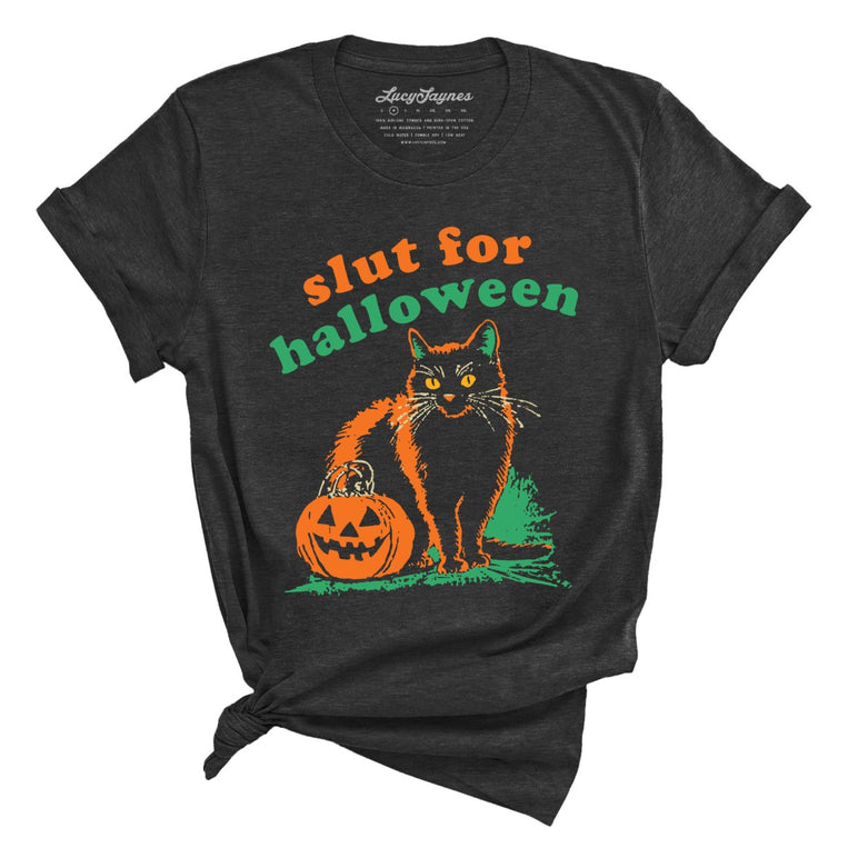 Slut For Halloween - Dark Grey Heather - Full Front