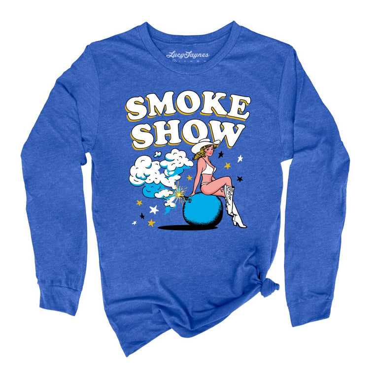 Smoke Show Babe - Heather True Royal - Full Front