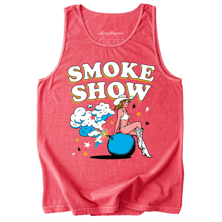 Smoke Show Babe Comfort Colors Graphic Tank Top - Watermelon