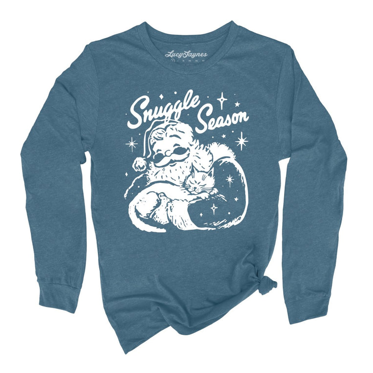 Snuggle Season - Heather Deep Teal - Unisex Long Sleeve T-Shirt