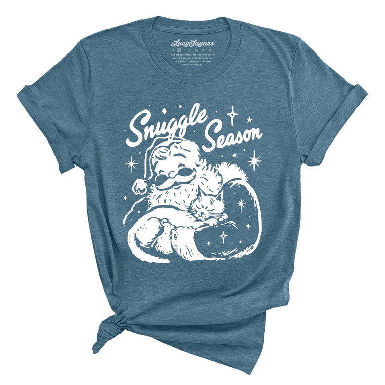 Snuggle Season - Heather Deep Teal - Unisex T-Shirt