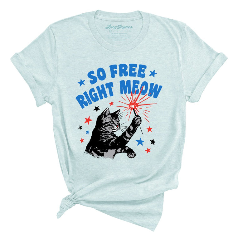 So Free Right Meow - Heather Ice Blue - Full Front
