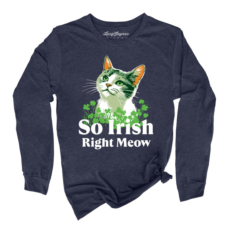 So Irish Right Meow - Heather Navy - Full Front