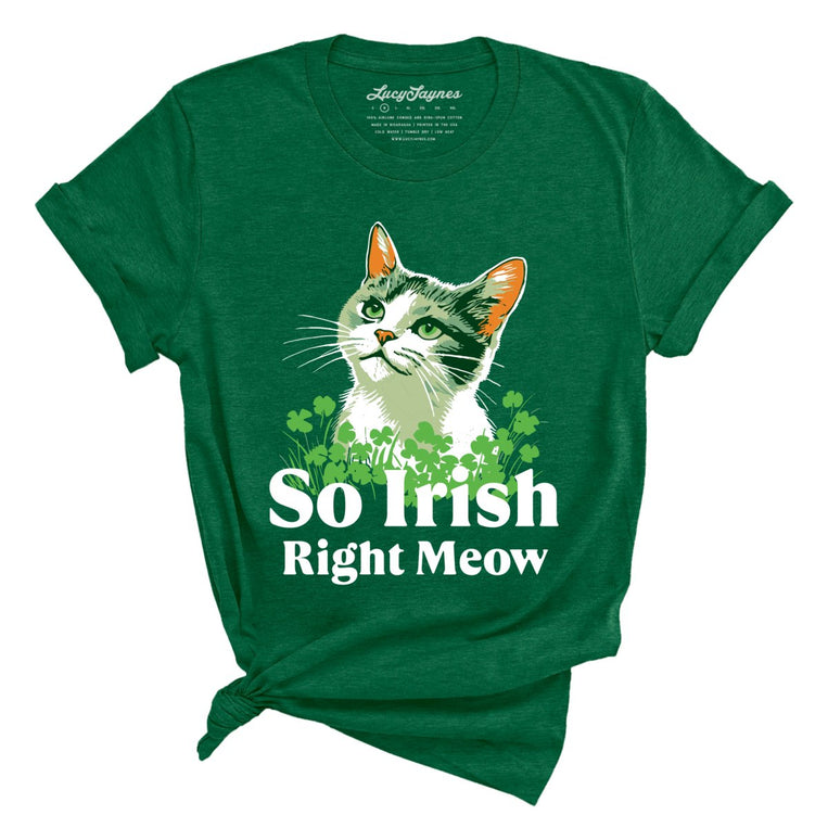 So Irish Right Meow - Heather Grass Green - Full Front