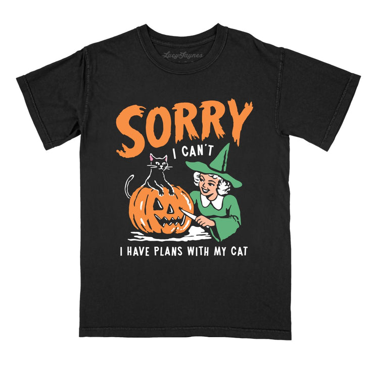 Sorry I Can't I Have Plans With My Cat Comfort Colors Tee