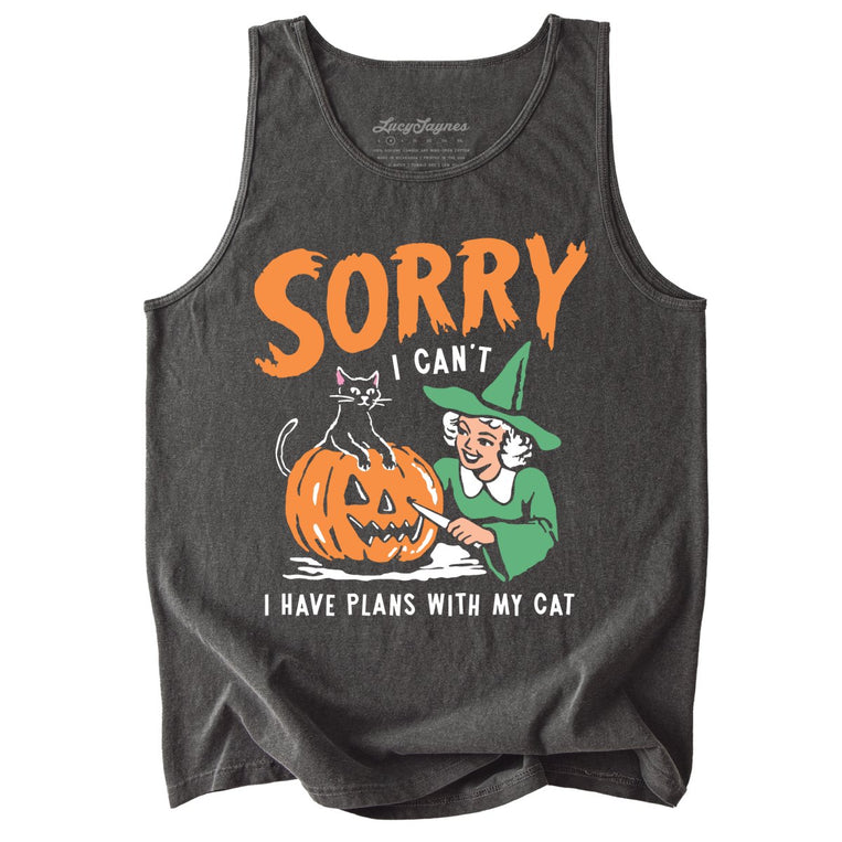 Sorry I Can't I Have Plans With My Cat Tank Top - Pepper - Tank Top
