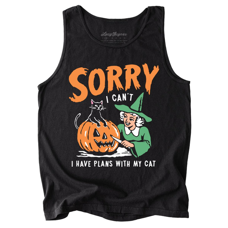 Sorry I Can't I Have Plans With My Cat Comfort Colors Tank Top