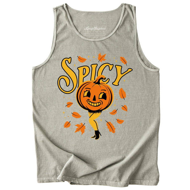 Spicy Pumpkin Comfort Colors Graphic Tank Top - Sandstone