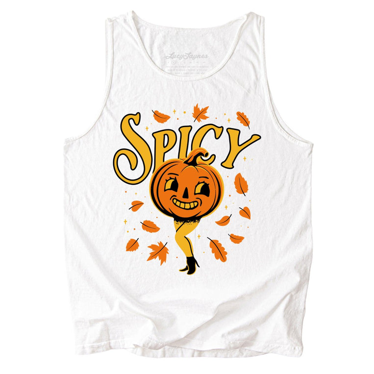 Spicy Pumpkin Comfort Colors Graphic Tank Top - White
