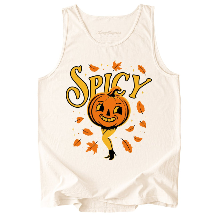 Spicy Pumpkin Comfort Colors Graphic Tank Top - Ivory