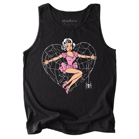 Spider Web Heart Pinup Comfort Colors Tank Top