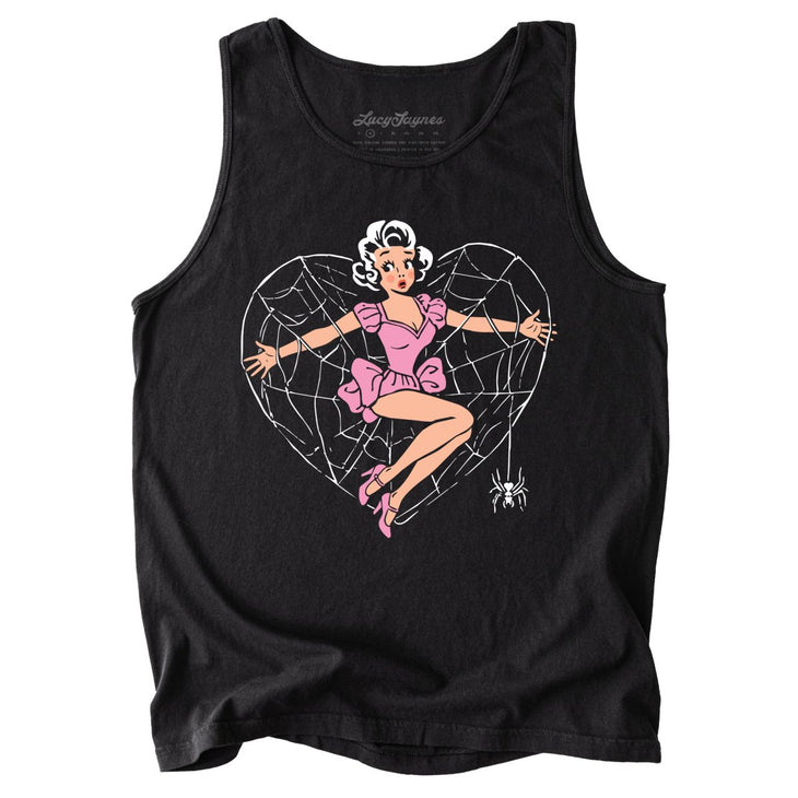 Spider Web Heart Pinup Comfort Colors Tank Top
