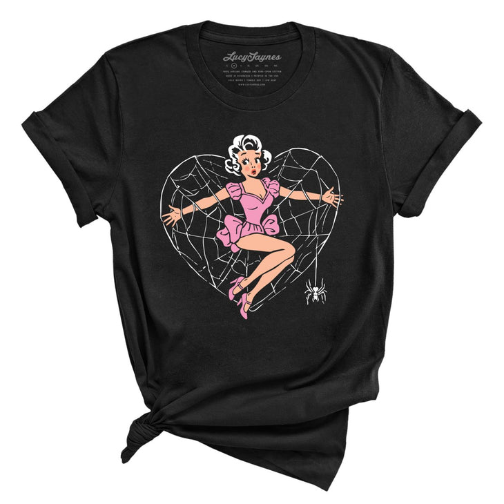 Spider Web Heart Pinup Tee