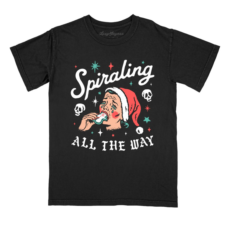 Spiraling All The Way - Black - Comfort Colors Tee