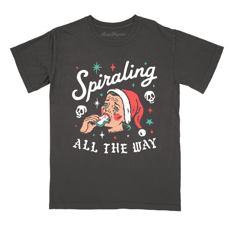 Spiraling All The Way - Pepper - Comfort Colors Tee