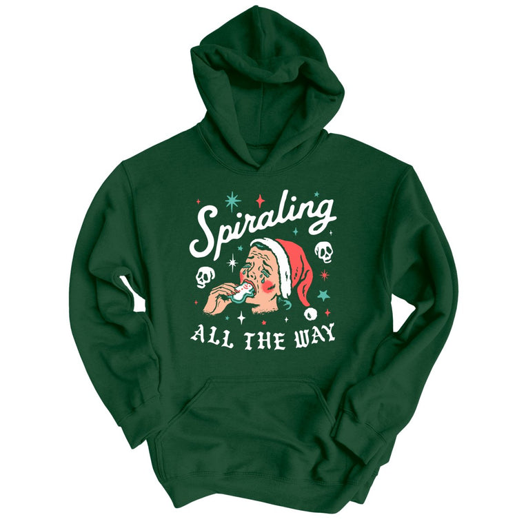 Spiraling All The Way - Forest Green - Unisex Hoodie