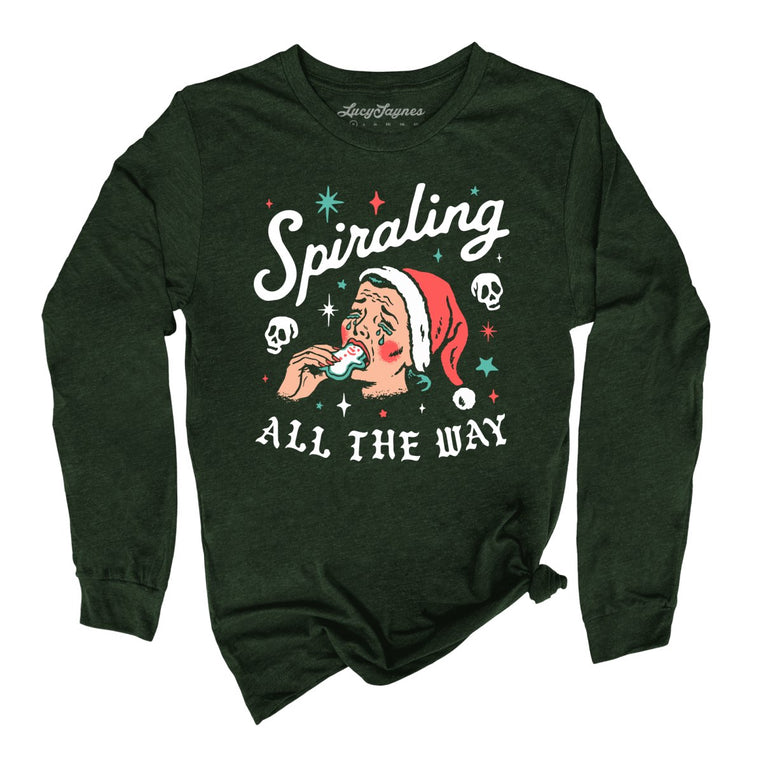 Spiraling All The Way - Heather Forest - Unisex Long Sleeve T-Shirt