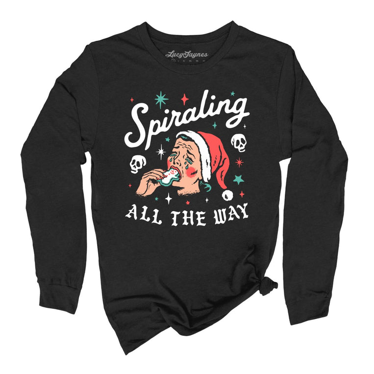 Spiraling All The Way - Black - Unisex Long Sleeve T-Shirt