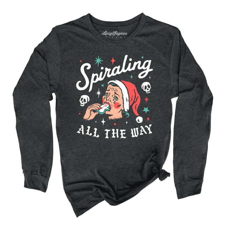 Spiraling All The Way - Dark Grey Heather - Unisex Long Sleeve T-Shirt