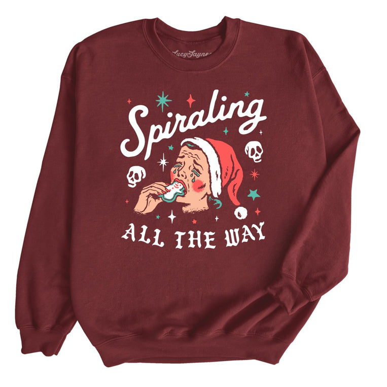 Spiraling All The Way - Maroon - Unisex Sweatshirt