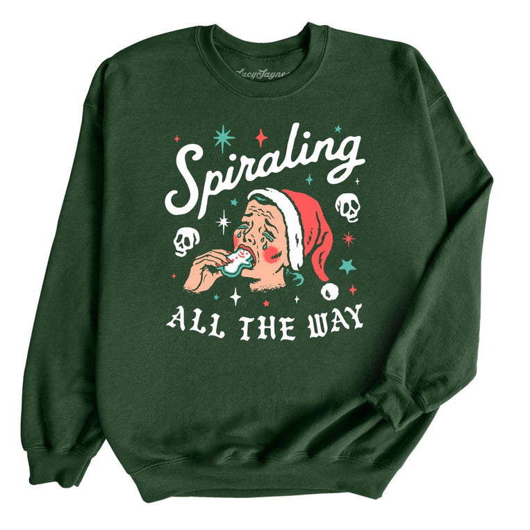 Spiraling All The Way - Forest Green - Unisex Sweatshirt