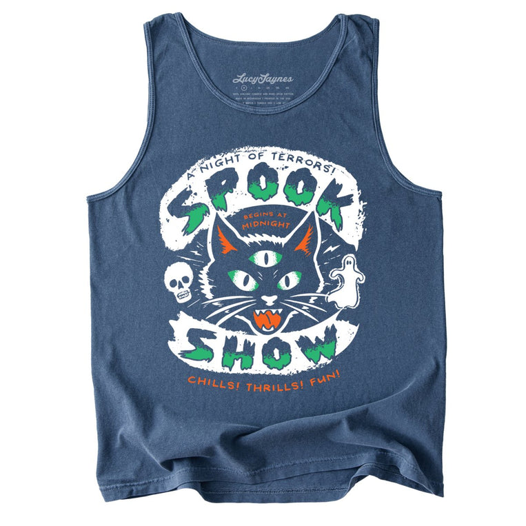 Spook Show Comfort Colors Graphic Tank Top - Denim