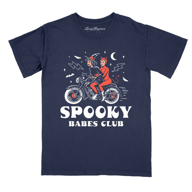 Spooky Babes Club - True Navy - Comfort Colors Tee
