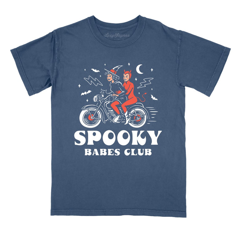 Spooky Babes Club - Denim - Comfort Colors Tee