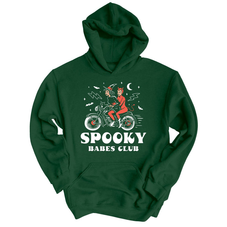 Spooky Babes Club - Forest Green - Unisex Hoodie