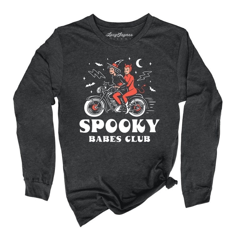 Spooky Babes Club - Dark Grey Heather - Unisex Long Sleeve T-Shirt