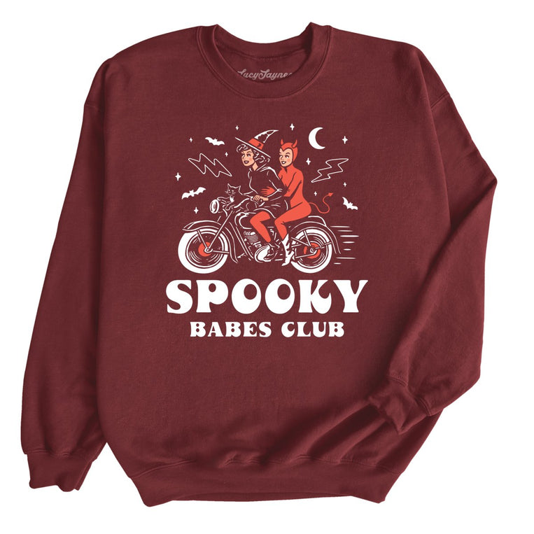 Spooky Babes Club - Maroon - Unisex Sweatshirt