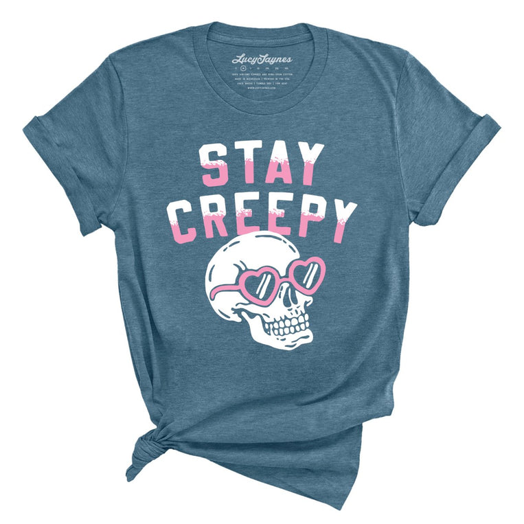 Stay Creepy - Heather Deep Teal - Unisex T-Shirt