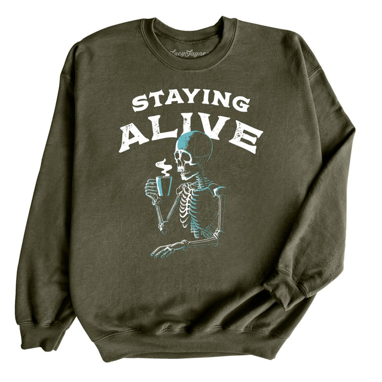 Staying Alive - Military Green - Full Front