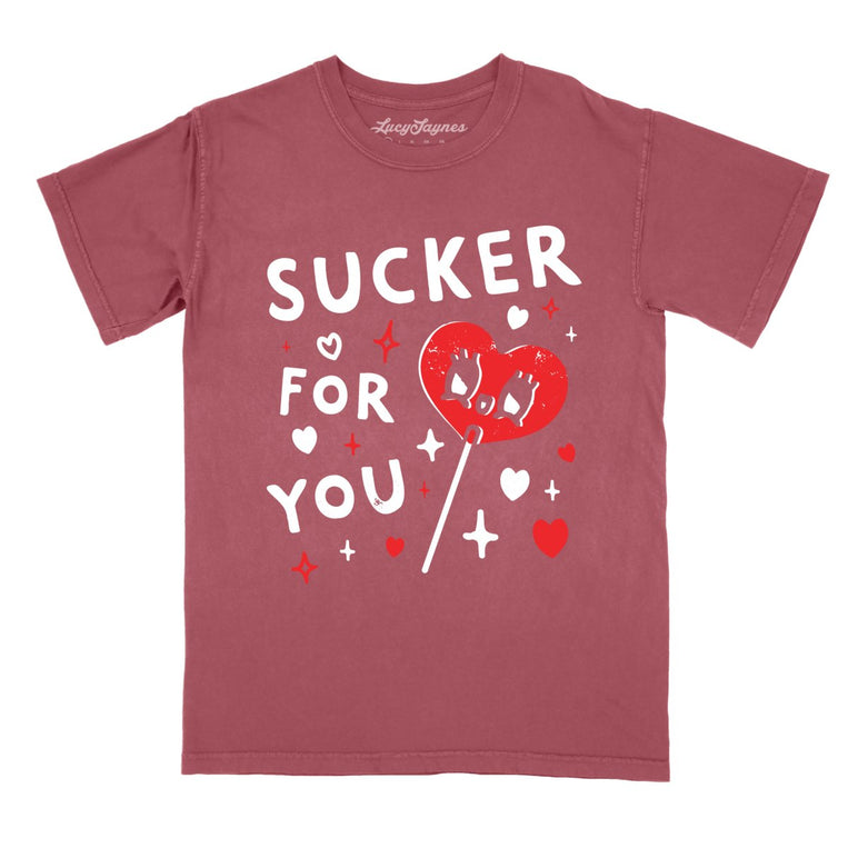 Sucker For You Comfort Colors Graphic Tee - Brick