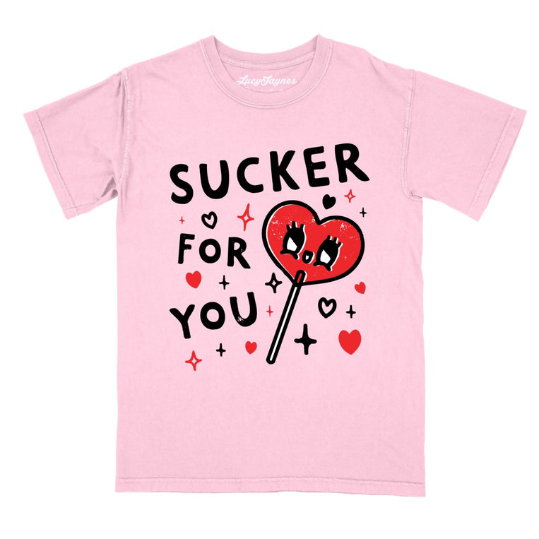 Sucker For You Comfort Colors Graphic Tee - Blossom