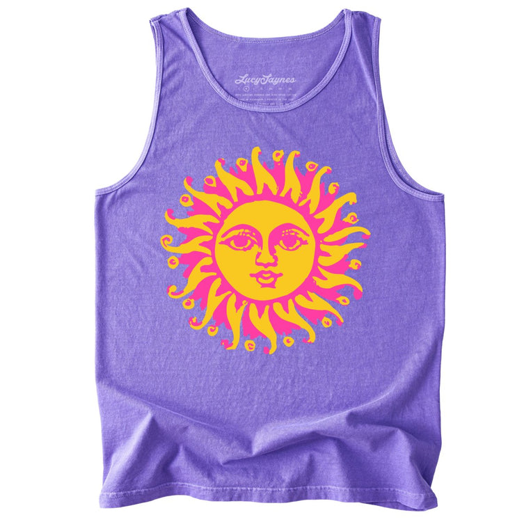 Sun Goddess Comfort Colors Graphic Tank Top - Violet