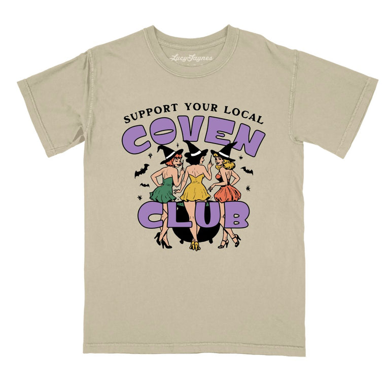 Support Your Local Coven Club - Khaki - Comfort Colors Tee