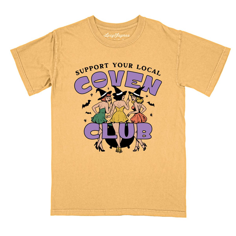 Support Your Local Coven Club - Mustard - Comfort Colors Tee