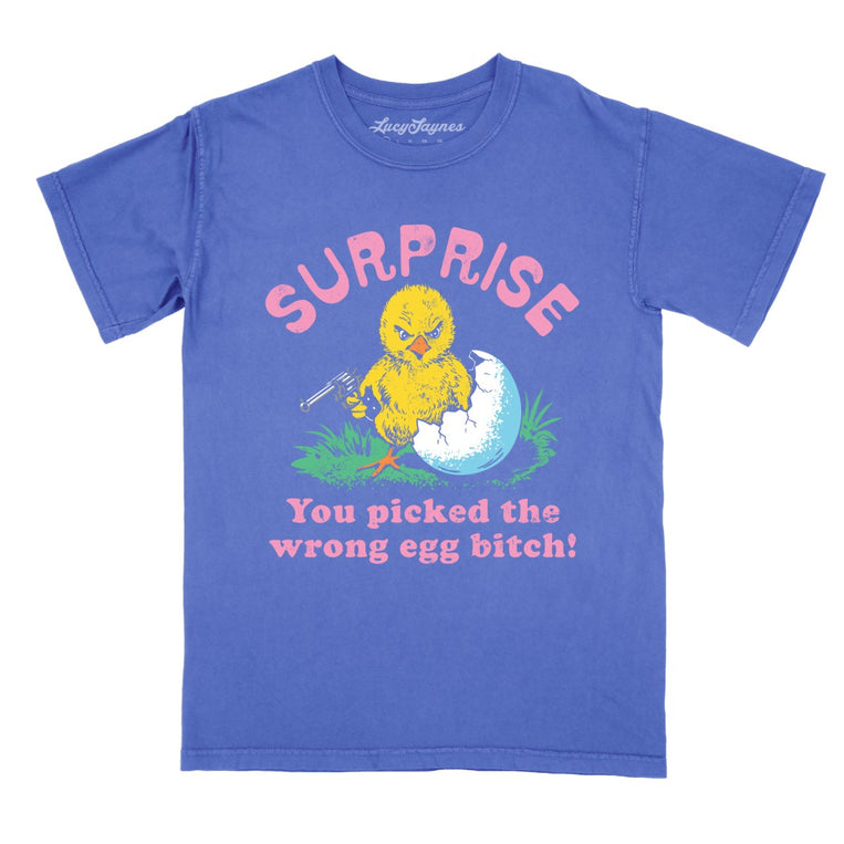 Surprise You Picked The Wrong Egg - Flo Blue - Comfort Colors Tee