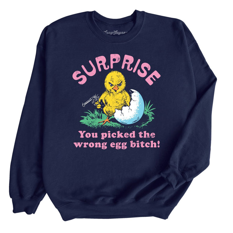 Surprise You Picked The Wrong Egg - Navy - Unisex Sweatshirt