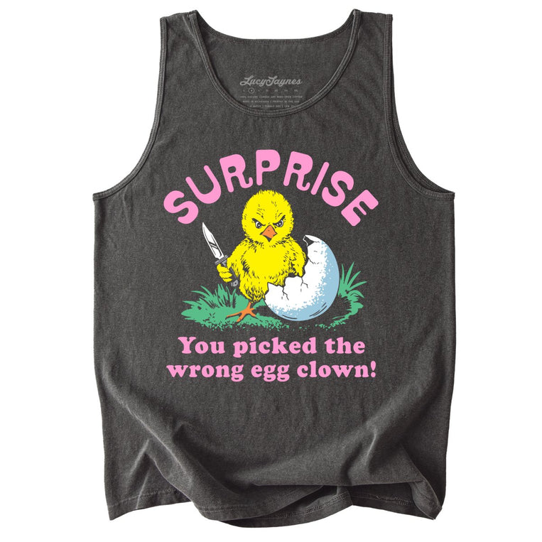 Surprise You Picked The Wrong Egg Comfort Colors Graphic Tank Top - Pepper