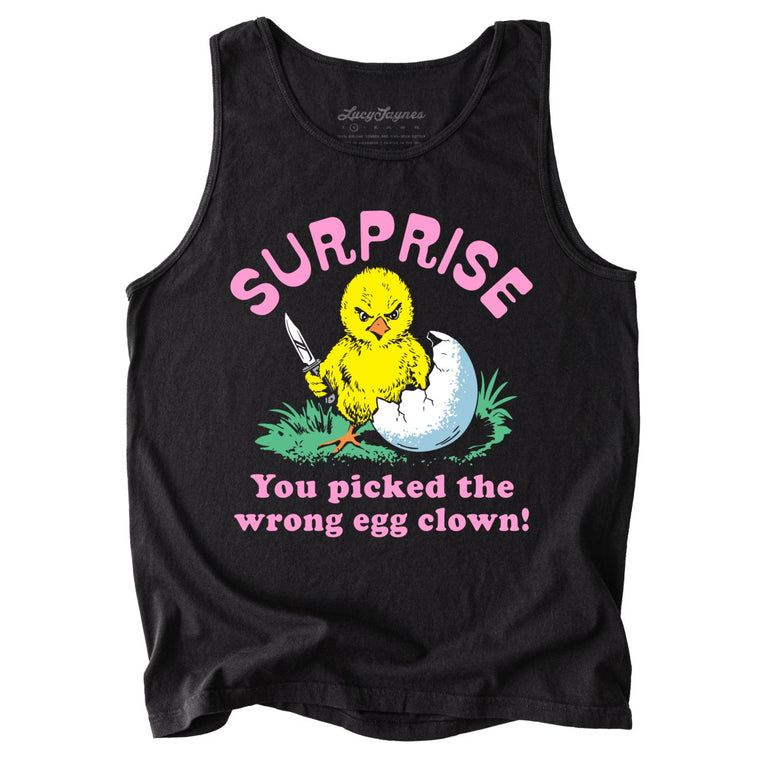 Surprise You Picked The Wrong Egg Comfort Colors Graphic Tank Top - Black