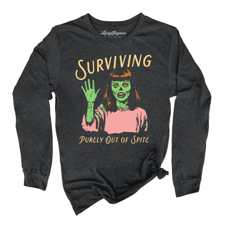 Surviving Purely Out Of Spite - Dark Grey Heather - Full Front