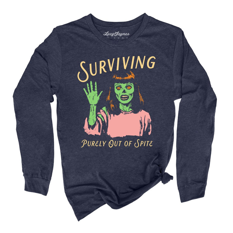 Surviving Purely Out Of Spite - Heather Navy - Full Front