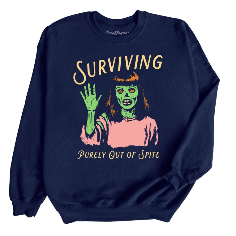 Surviving Purely Out Of Spite - Navy - Full Front